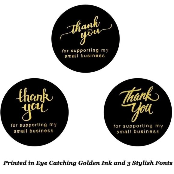 2" THANK YOU FOR SUPPORTING MY SMALL BUSINESS STICKERS•500 PK - Picture 2 of 8